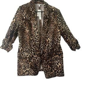 Bar III Women's Animal-Print Boyfriend Blazer - Size L - NWT